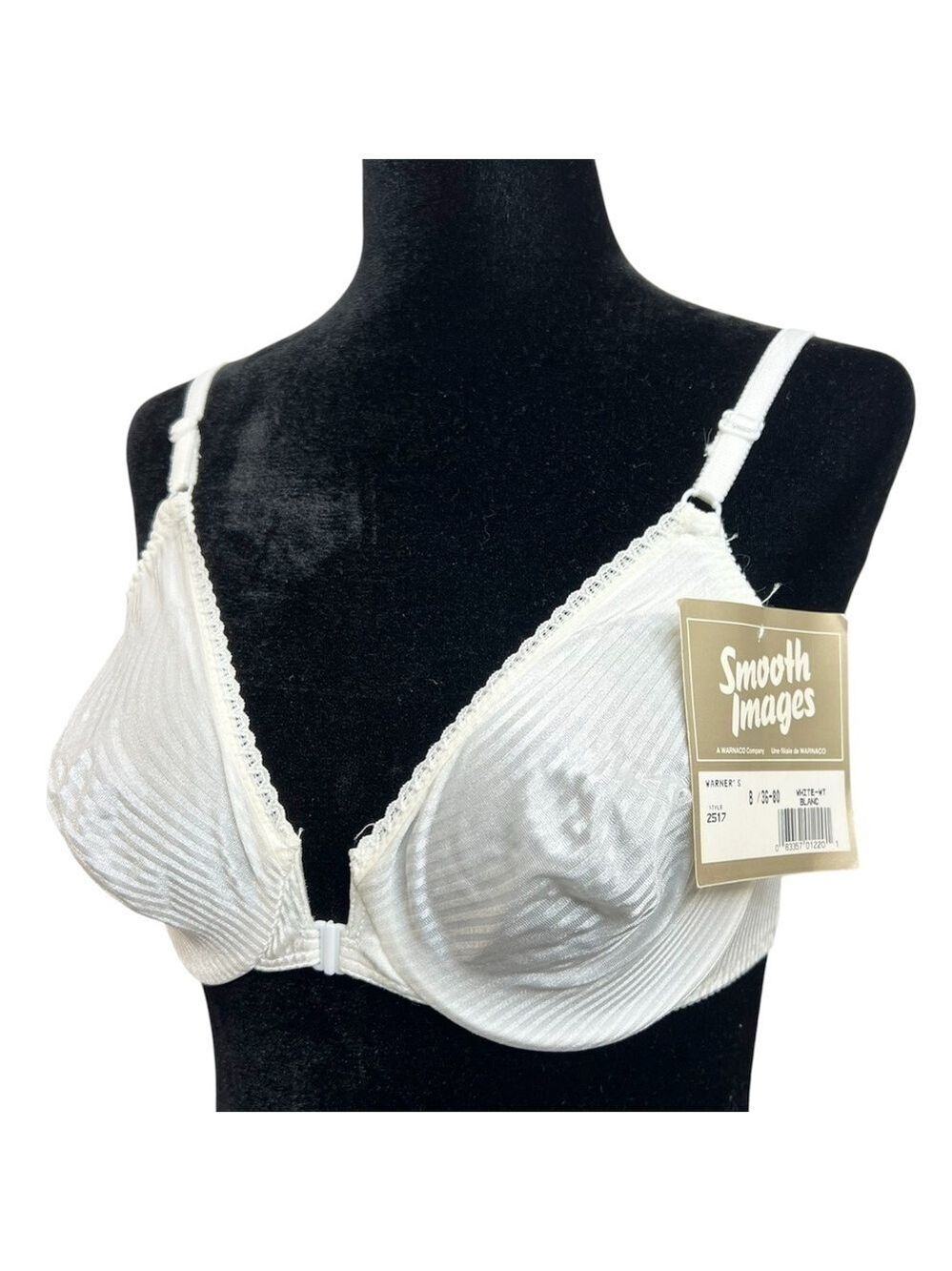 Vintage 80s Warners Canada Smooth Images ivory underwire front closure bra 36B